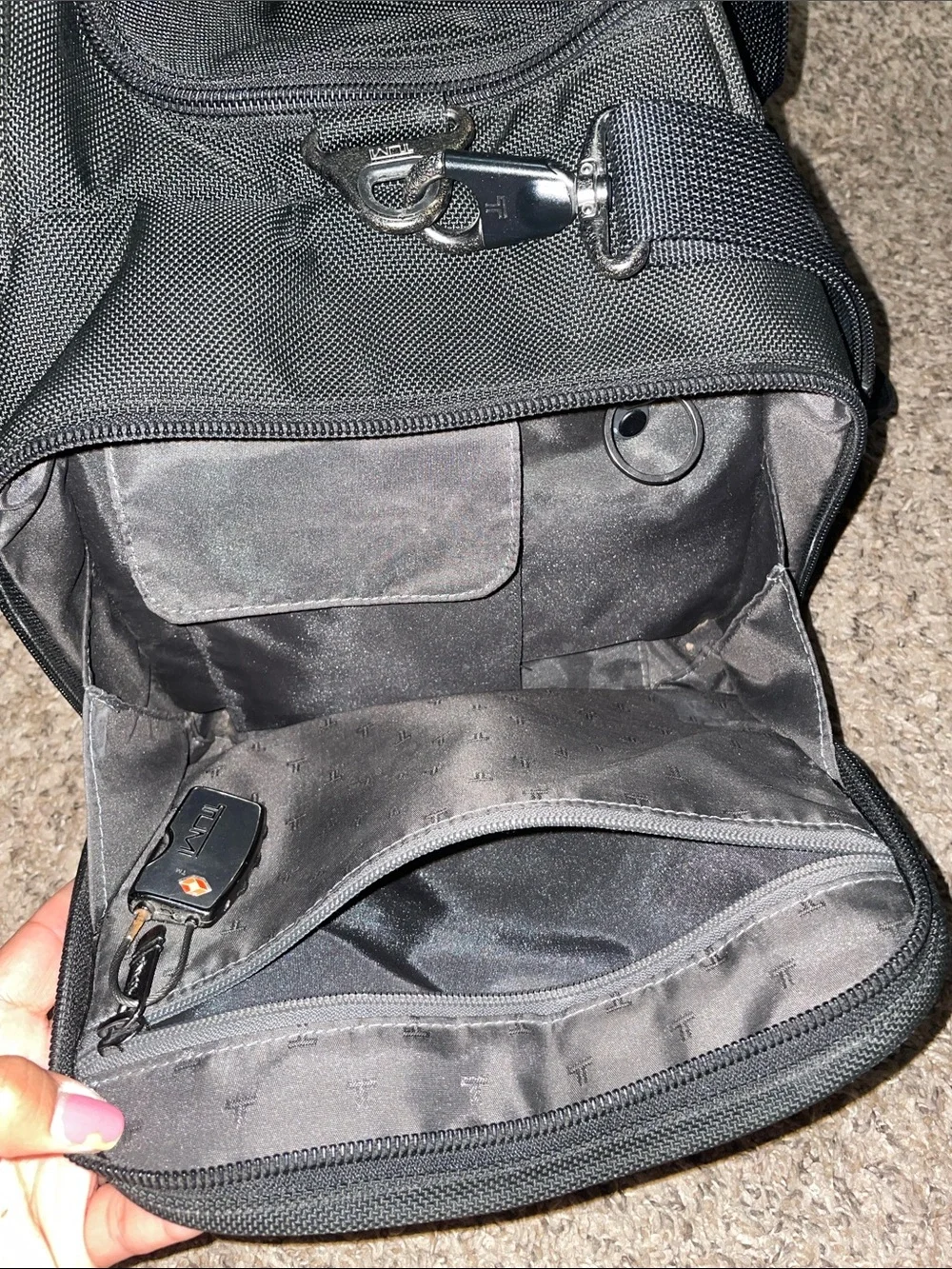 TUMI Black Travel Duffel Bag - Compact Carry-All